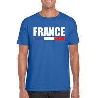 Franse supporter t-shirt blauw voor heren 2XL  - - thumbnail