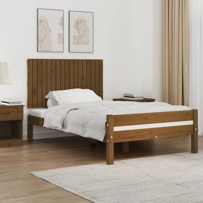 Wandhoofdbord 108x3x60 cm massief grenenhout honingbruin