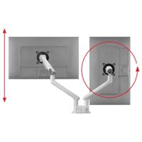 One For All Design Dual white Monitor-tafelbeugel 33 cm (13) - 81,3 cm (32) Wit In hoogte verstelbaar, Kantelbaar en roteerbaar, Zwenkbaar