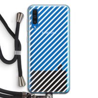 Strepen zwart-wit: Samsung Galaxy A50 Transparant Hoesje met koord
