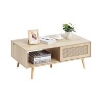 VEVOR rotan salontafel salontafel tuintafel 2-laags 105cm rechthoekig