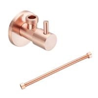 Hoekstopkraan SaniClear Copper | Met flexibele aansluitslang (30 cm) | 1/2x1/2" | Geborsteld koper