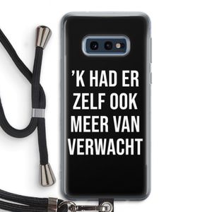 Meer verwacht - Zwart: Samsung Galaxy S10e Transparant Hoesje met koord
