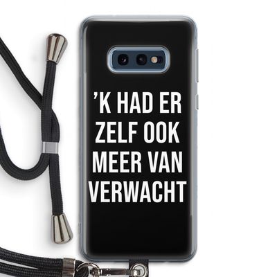 Meer verwacht - Zwart: Samsung Galaxy S10e Transparant Hoesje met koord