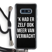 Meer verwacht - Zwart: Samsung Galaxy S10e Transparant Hoesje met koord