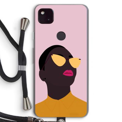 Yellow glasses: Pixel 4a 5G Transparant Hoesje met koord