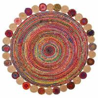Tapijt DKD Home Decor Katoen Multicolour Jute (200 x 200 x 1 cm) - thumbnail
