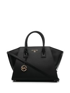 Michael Michael Kors sac cabas en cuir à plaque logo - Noir