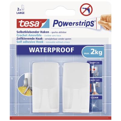 tesa POWERSTRIPS® Waterproof haak Wit Inhoud: 2 stuk(s)