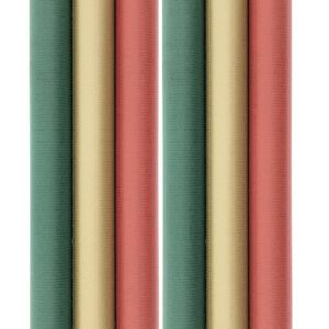 Benza Cadeaupapier - inpakpapier kerstpapier kraft - 2 meter x 70 cm - 6 rollen