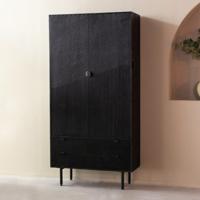 LABEL51 Bergkast Cotia - Zwart - Mangohout - Hoge Kast