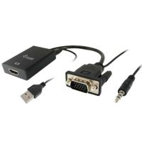 Adapter VGA naar HDMI met Audio Equip 119038 Zwart 20 cm