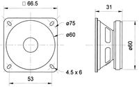 Visaton FRS 7 S - 8 Ohm 2.5 inch 6.5 cm Breedband-luidspreker 8 W 8 Ω Zwart - thumbnail