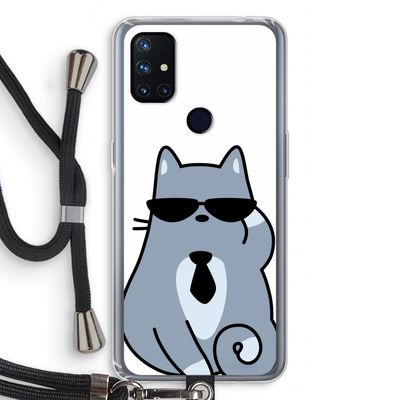 Cool cat: OnePlus Nord N10 5G Transparant Hoesje met koord