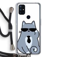 Cool cat: OnePlus Nord N10 5G Transparant Hoesje met koord