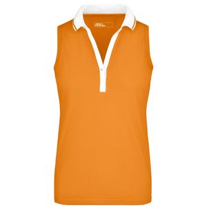 Oranje mouwloze dames polo katoen