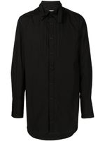 Yohji Yamamoto chemise oversize à col lavallière - Noir