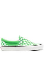 Vans baskets sans lacets à motif damier - Vert - thumbnail