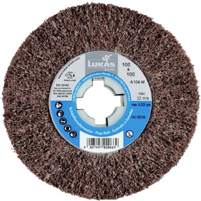 LUKAS-ERZETT A22861001000104 Schuurvlies-lamellenwals LWV universeel 100x100 mm met boring 19 mm korund korrel 100 1 stuk(s)
