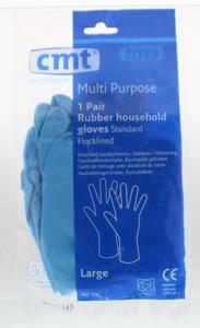 CMT Huishoudhandschoen rubber blauw maat L (1 Paar)