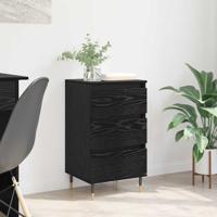 Dressoir met lade Zwart eiken 35 x 40 x 70 cm Bewerkt hout