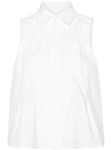 sacai chemise sans manches à découpes - Blanc