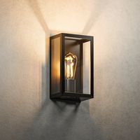 Stella dimbare LED wandlamp - excl. E27 lichtbron - max. 60 watt - IP44 - Zwart - 3 jaar garantie voor binnen en buiten