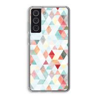 Gekleurde driehoekjes pastel: Samsung Galaxy S21 FE Transparant Hoesje