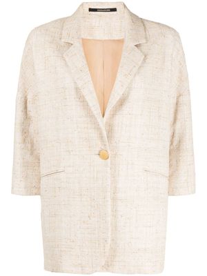 Tagliatore blazer en tweed à simple boutonnage - Marron