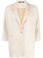 Tagliatore blazer en tweed à simple boutonnage - Marron