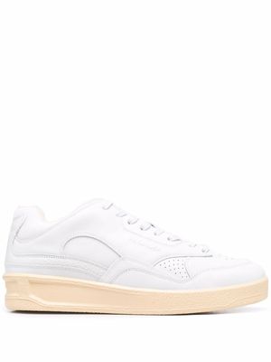 Jil Sander baskets à logo embossé - Blanc