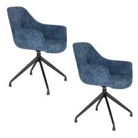 Housecraft Living Wiz Eetkamerstoelen Blauw - Set van 2