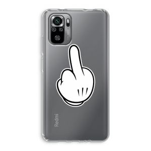 Middle finger black: Xiaomi Redmi Note 10S Transparant Hoesje