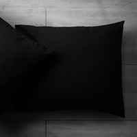 2 PACK Katoenen Kussensloop Zwart Default Ademend Fresh And Co - Dekbed-Discounter.nl
