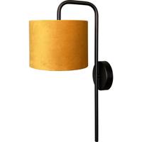 Masterlight Zwarte wandlampVenus met okergele lampenkap - 3262-05-6580-146-20