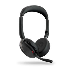 Jabra Evolve2 65 Flex Link380a UC On Ear headset Computer Bluetooth Stereo Zwart Noise Cancelling Headset, Microfoon uitschakelbaar (mute), Volumeregeling,