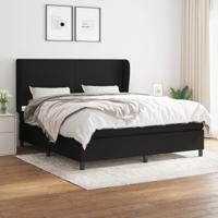 Boxspring met matras stof zwart 160x200 cm
