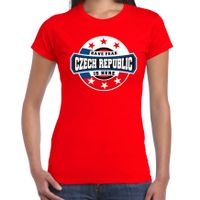 Have fear Czech republic / Tsjechie is here supporter shirt / kleding met sterren embleem rood voor dames 2XL  - - thumbnail
