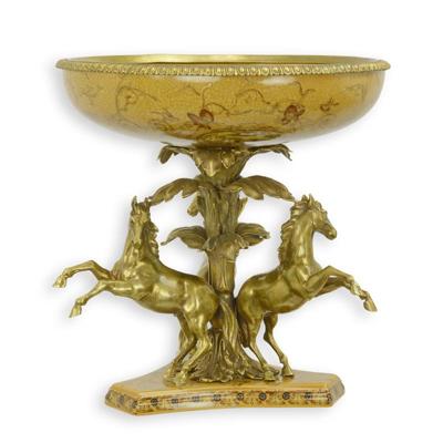 A BRONZE MOUNTED PORCELAIN CENTERPIECE