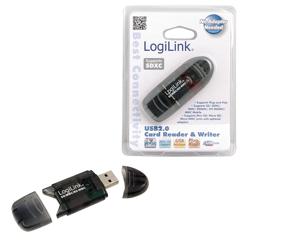 LogiLink Cardreader USB 2.0 Stick external for SD/MMC geheugenkaartlezer Zwart