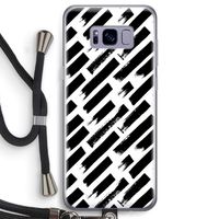 Zwarte vegen: Samsung Galaxy S8 Transparant Hoesje met koord