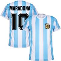 Argentinië Retro Voetbalshirt WK 1986 + Maradona 10
