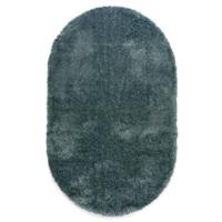 Tapeso Ovaal hoogpolig vloerkleed velvet - Posh blauw - 280x380 cm