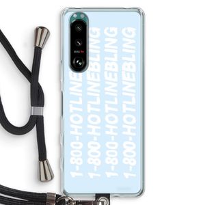 Hotline bling blue: Sony Xperia 5 III Transparant Hoesje met koord