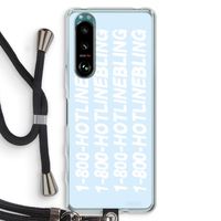 Hotline bling blue: Sony Xperia 5 III Transparant Hoesje met koord