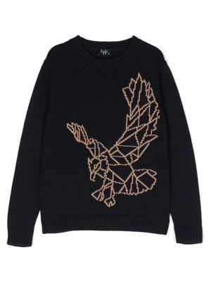 Il Gufo pull à logo intarsia - Bleu