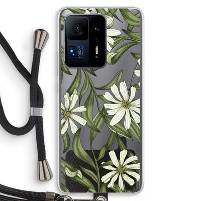 Wit bloemenpatroon: Xiaomi Mi Mix 4 Transparant Hoesje met koord