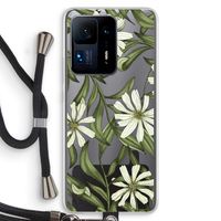 Wit bloemenpatroon: Xiaomi Mi Mix 4 Transparant Hoesje met koord