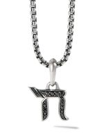 David Yurman pendentif Chai en argent sterling pavé de diamants (17 mm)