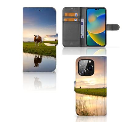 iPhone 14 Pro | Telefoonhoesje | Met pasjeshouder | Koe